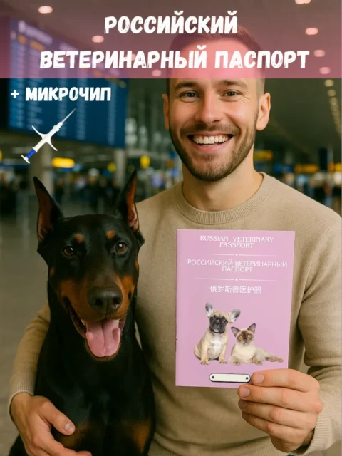 Российский ветеринарный паспорт + микрочип