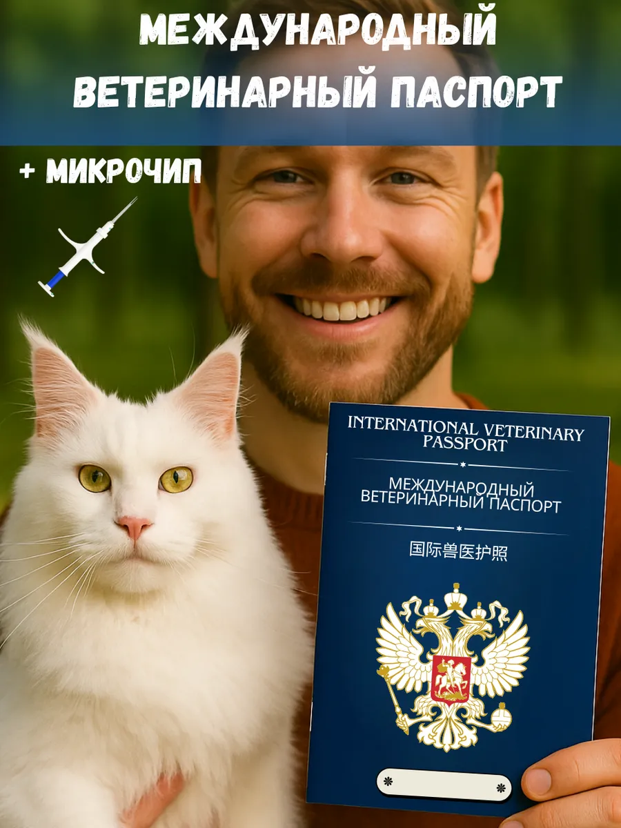 Международный вет паспорт + микрочип