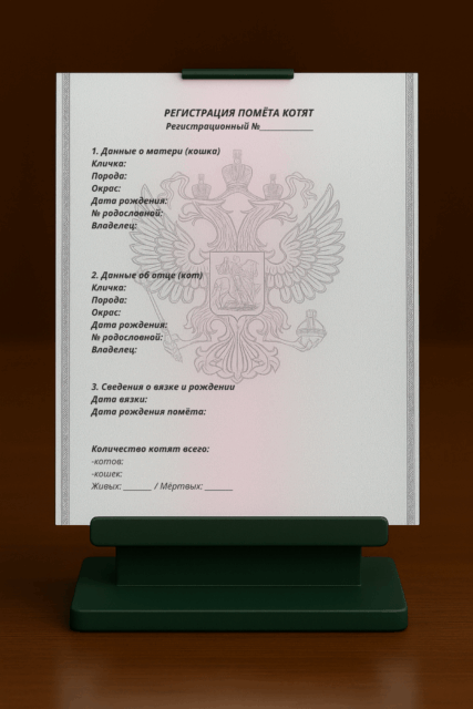РЕГИСТРАЦИЯ ПОМЁТА КОТЯТ 1