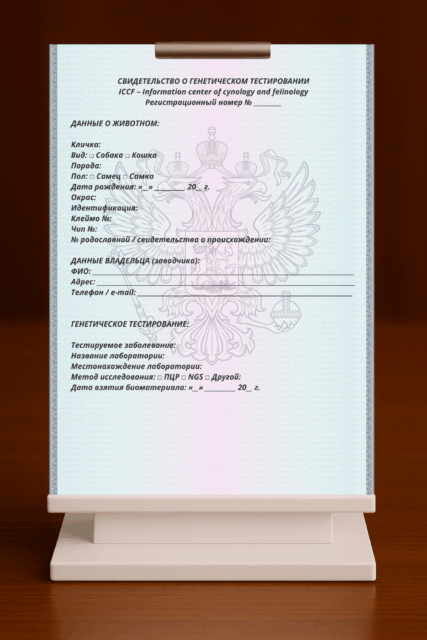 СВИДЕТЕЛЬСТВО О ГЕНЕТИЧЕСКОМ ТЕСТИРОВАНИИ